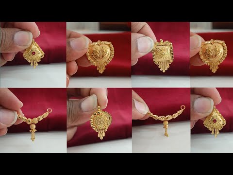 latest hallmark gold short mangalsutra designs 2024 with weight & price #2024 new gold pendant || 😍😍