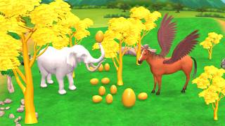 सुनहरा अंडा पंखों वाला घोड़ा - Golden Egg and Winged Horse - 3D Hindi Kahaniya - Hindi Moral Stories