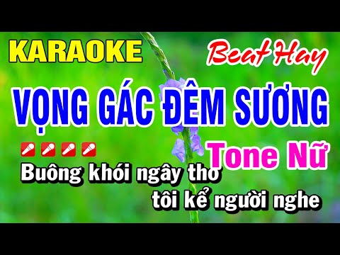 Karaoke Vọng Gác Đêm Sương (Beat  Hay) Tone NỮ Nhạc Sống 2025 | Hoài Phong Organ