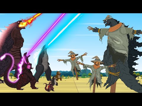 If TEAM GODZILLA vs KONG: The Scarecrow - Story of Transformation | Godzilla & KONG Cartoon Movies