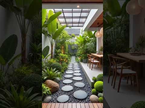 ide inspirasi taman belakang rumah tropis #home #design #beautiful
