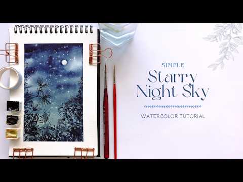 Simple Starry Night Sky: Watercolor Tutorial