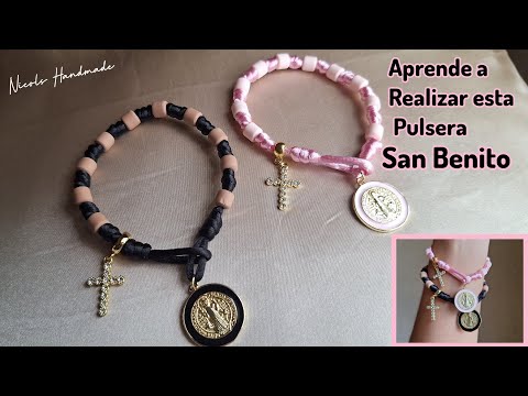 Aprende a Realizar esta Bonita pulsera macrame  nudo franciscano y San Benito ✨️