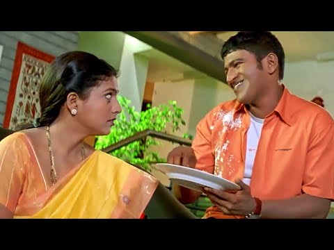 Puneeth Rajkumar से ज्यादा उसकी मां को भूख लगी है | Maurya Movie Scene In Hindi