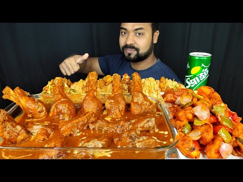 HUGE BUTTER CHICKEN, CHICKEN FRIED RICE, CHILLI EGG, CASHEW NUT SALAD ASMR MUKBANG EATING SHOW |