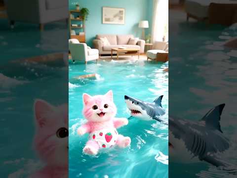 বিড়ালটি ডলফিন এর সঙ্গে খেলাধুলা করলো 🐳#shorts #cat #dolphin