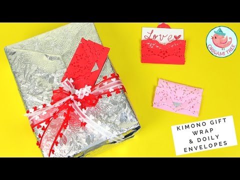 How to Wrap a Gift Kimono Style & DIY Heart Doily...