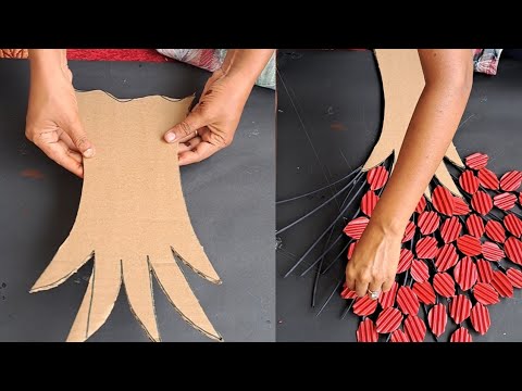 Amazing Home Decoration craft ideas | Waste cardboard using Tree Wall decor craft | DIY Room decor