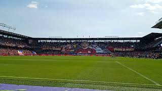 SPARTA - HRADEC KRÁLOVÉ 24.5. 2026 Choreo na jižní tribuně 🟦🟨🟥