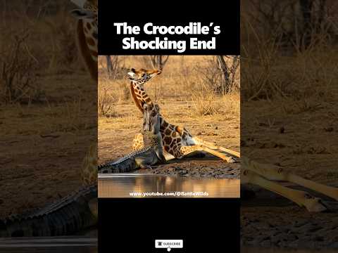 Unbelievable Battle‼️ Hippo Crushes Crocodile, Baby Giraffe Survives #crocodile #hippo