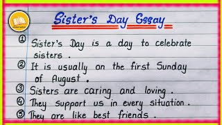 Sisters Day Essay in English | Importance of Sister’s Day | Essay on Sisters Day 2025 | August 3 