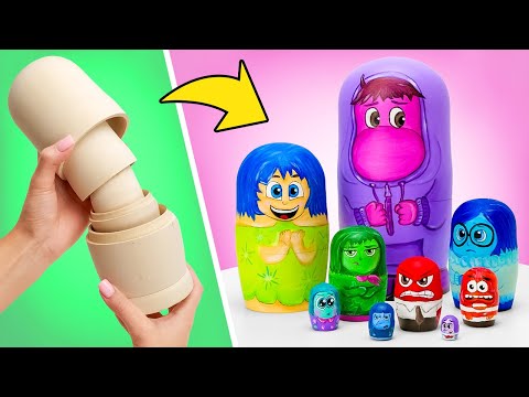 How To Make Emotional Nesting Dolls Set 😆😡🤢 Inside Out Inspired Crafts