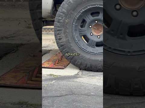 tire vs. security spikes