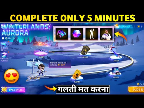 HOW TO COMPLETE WINTERLANDS AURORA EVENT FREE FIRE | FREE AWM SKIN KAISE LE | FREE FIRE NEW EVENT