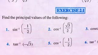Class 12th Math (NCERT) INVERSE TRIGONOMETRIC FUNCTIONS EXERCISE 2.1 (Solution) | Pathshala (Hindi)