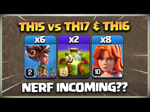 Th15 vs Th17🔥Overgrowth Spell + Root Riders + Valkyries = 3 Star Attack! TH15 Attack Strategy✨coc