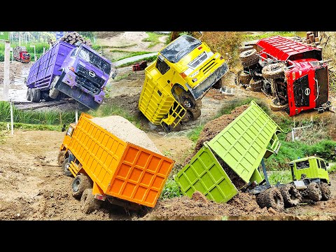 KOMPILASI DRAMATIS Truk Fuso 220Ps Hino 500 Truk Engkel Truk Canter Rc Truck Handmade Laka Lintas