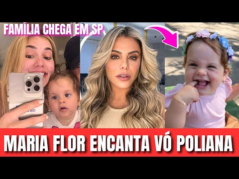 VÓ POLIANA IMPRESSIONADA AO SER CHAMADA DE MAMÃE POR MARIA FLOR E VIRGÍNIA E FAMÍLIA CHEGAM EM SP