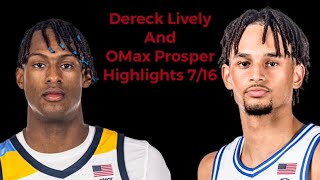 Dereck Lively and OMax Prosper 7/16/23 Dallas Mavericks Vs. Atlanta Hawks - Summer League