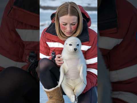 The first aid team reached the injured baby seal by sea this time.