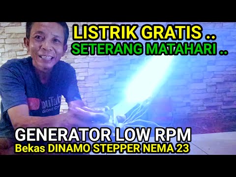 Cara membuat Listrik Gratis ⁉️ Generator mini  Dari Dinamo bekas Stepper ❗ Kincir Air  Kincir Angin
