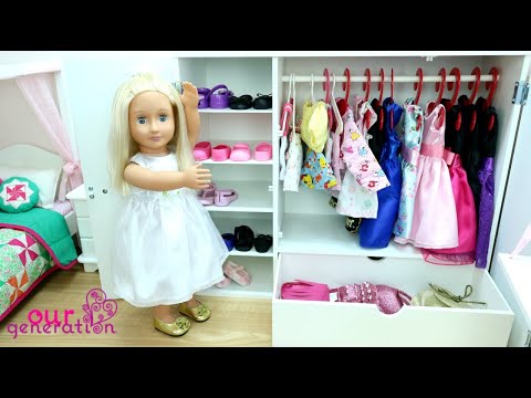 OUR GENERATION DOLL CLOSET TOUR + PROM DRESSES + ROOM DECORATION