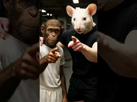 القطه مياو اتنمرت علي القرد🥹والكلب الهاسكي كسر عضم القرد😭ولكن النهايه صادمه#shorts #cat #ai #monkey