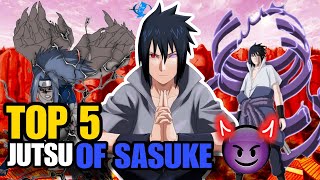 Top 5 Most Powerful JUTSUS of SASUKE UCHIHA 💪 | Explained in Hindi | #naruto #viral #anime