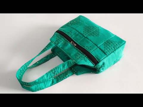 50 रूपए में बनाएं और 200 में सेल करें || DIY zipper handbag cutting and stitching at home/ bagmaking