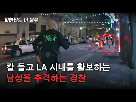 경찰의 투기명령에 계속 불응하며 LA 시내를 활보한 무장 남성