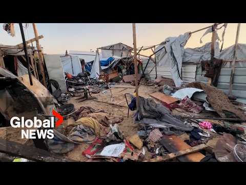 YouTube video thumbnail: Israel-Gaza: People "Left in Pieces" After Latest Strike on Khan Younis Camp