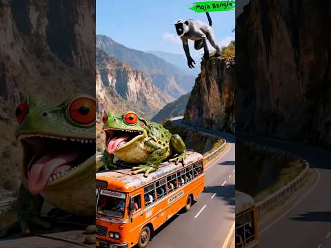বাসের ছাদে বড় ব্যাঙ 😭#shorts #ai #viral #cartoon