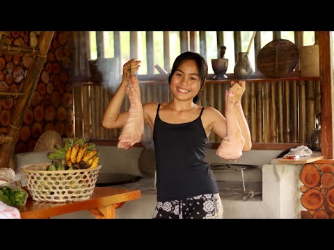 Preparing Meals (Lunch, Snack,Dinner) Pork Crispy Pata "Lights On at New Kitchen" Bohol, Philippines