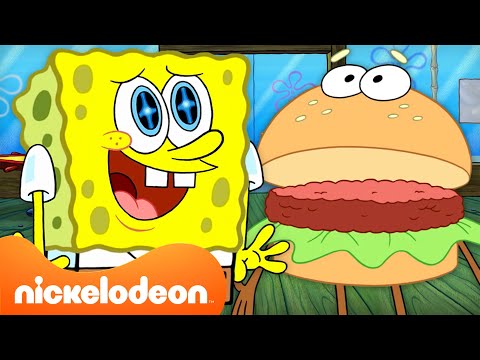 Bob Esponja | Os Hambúrgueres de Siri Mis MALUCOS do Bob Esponja 🍔🤯 | 60 Minutos | Nickelodeon