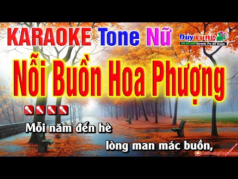 Karaoke || Nỗi Buồn Hoa Phượng – Tone Nữ || Nhạc Sống Duy Tùng