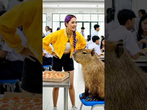 Lelucon Pizza Cabai Rumi Hampir Membuat Capybara Kena Masalah!😱 #capybara #shortslucu