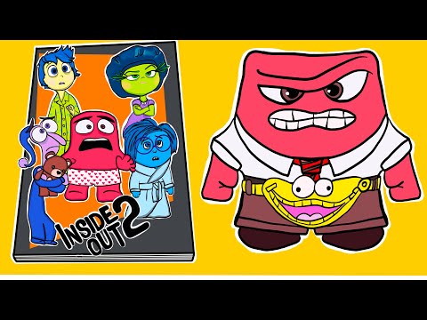 🌈Stickers Book🌈 Inside Out 2 Movie DIY GAMEBook with Anger, Joy, Sadness, Disgust, Fear #insideout2