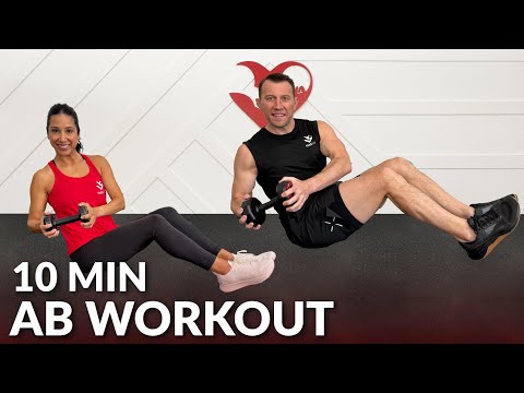10 Minute Ab Workout at Home for Women & Men With Dumbbells or Without Equipment Weights