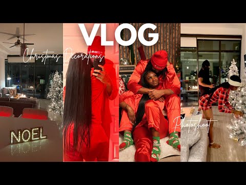 VLOG: CHRISTMAS DECORATING WITH MY MAN +PHOTOSHOOT  | WE ALMOST BURNED THE APARTMENT DOWN OMG 😱