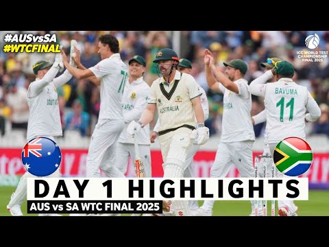 South Africa vs Australia WTC Final Day 1 Highlights 2025 | SA vs AUS WTC Final Day 1 Highlights