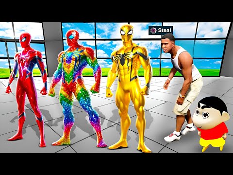 Shinchan & Franklin Stealing $10,000,000 SPIDERMAN In GTA 5!