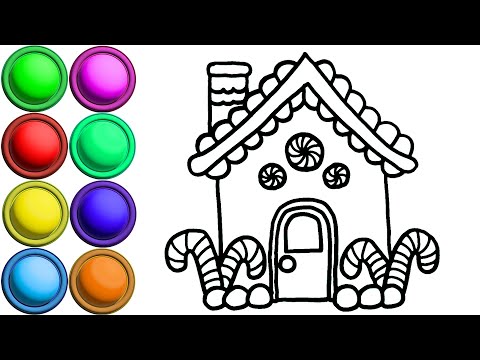 Christmas House Learn How to Drawing, Coloring for Kids and Toddlers | Best Art Colors for Children