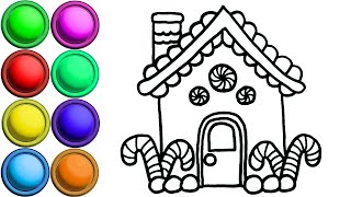 Christmas House Learn How to Drawing, Coloring for Kids and Toddlers | Best Art Colors for Children