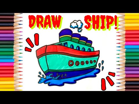 How to draw cruise ship | easy ship drawing step by step