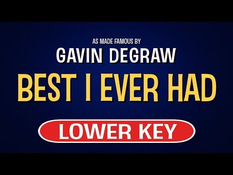 Gavin DeGraw – Best I Ever Had | Karaoke Lower Key