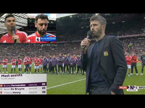 Goodbye, Casemiro! Bruno Fernandes 20 Assists💥 Michael Carrick's FULL SPEECH To Old Trafford
