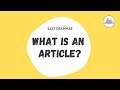 Understanding Articles in English