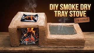 2-in-1 Clay Stove + Smoke Drying Tray (Single Burner) | Primitive Mud Chulha | DIY New builds 2026