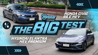 Hyundai Elantra HEV vs. Honda Civic RS e:HEV: Big Test of hybrid sedans | Top Gear Philippines