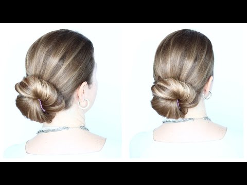 😍  EASY 2 Minute low bun hair tutorial